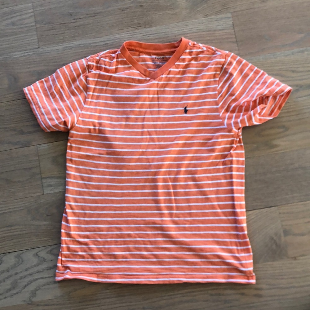 Boys polo Ralph Lauren orange stripe T-shirt 14-16